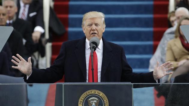President Donald Trump delivers his inaugural address after being sworn in as the 45th president of the United States during the 58th Presidential Inauguration at the US Capitol in Washington. (AP Photo) President Donald Trump delivers his inaugural address after being sworn in as the 45th president of the United States during the 58th Presidential Inauguration at the US Capitol in Washington. (AP Photo)