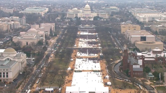 Far fewer people attended President Donald Trump’s inauguration Friday than his predecessor’s swearing-in eight years ago. (AP Photo) Far fewer people attended President Donald Trump’s inauguration Friday than his predecessor’s swearing-in eight years ago. (AP Photo)