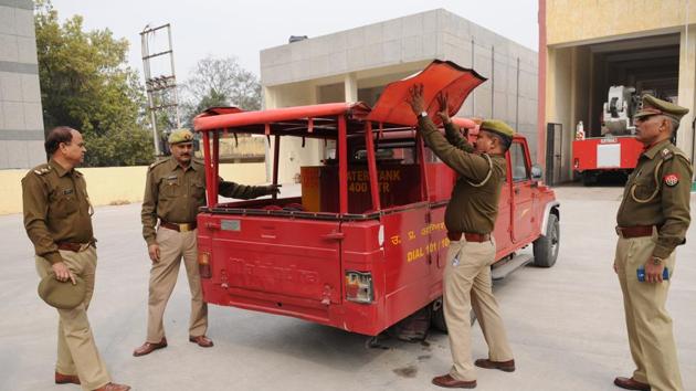 The fire truck drivers say they are always on their toes and ready for any emergency. (Burhaan Kinu/HT PHOTO) The fire truck drivers say they are always on their toes and ready for any emergency. (Burhaan Kinu/HT PHOTO)