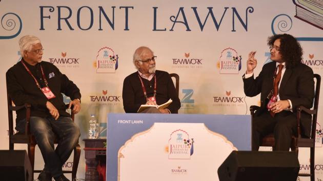 Sanjaya Baru and Surjit Bhalla during the session Narasimhanomics and the Legacy of Reforms at the Jaipur Literature Fest 2017 in Jaipur. (Saumya Khandelwal/HT Photo) Sanjaya Baru and Surjit Bhalla during the session Narasimhanomics and the Legacy of Reforms at the Jaipur Literature Fest 2017 in Jaipur. (Saumya Khandelwal/HT Photo)