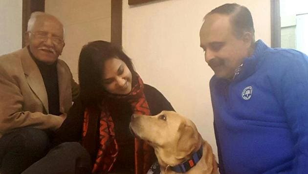 Hobbes was reunited with his family on Saturday. (HT Photo) Hobbes was reunited with his family on Saturday. (HT Photo)