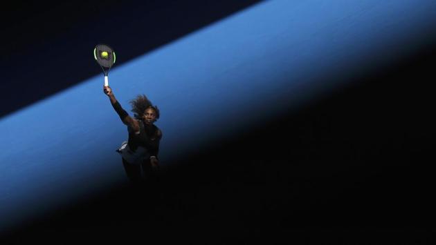 American tennis player Serena Williams serves during her women's singles third round match against Nicole Gibbs. (Jason Reed/REUTERS) American tennis player Serena Williams serves during her women's singles third round match against Nicole Gibbs. (Jason Reed/REUTERS)