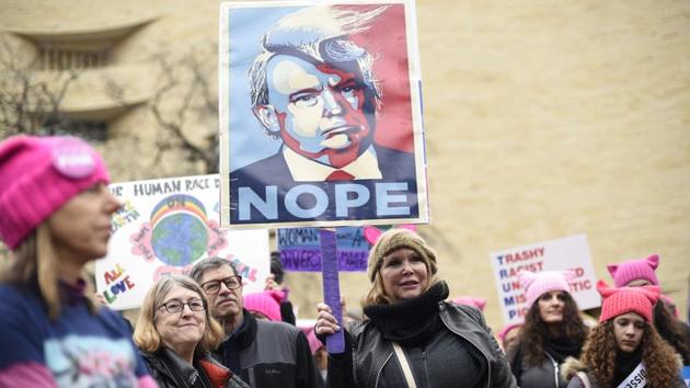 Participants attend the Women's March in Washington’s Independence Avenue on January 21, 2017. Thousands are massing on the National Mall for the Women's March, and they're gathering, too, in spots around the world. (AP) Participants attend the Women's March in Washington’s Independence Avenue on January 21, 2017. Thousands are massing on the National Mall for the Women's March, and they're gathering, too, in spots around the world. (AP)