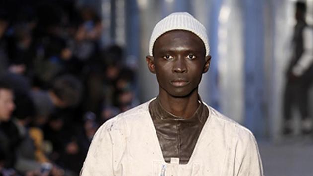 Boris Bidjan Saberi was another brand to go big on leather for Autumn / Winter 2017, teaming it with softer fabrics and plenty of buckles for a utilitarian vibe. (AFP) Boris Bidjan Saberi was another brand to go big on leather for Autumn / Winter 2017, teaming it with softer fabrics and plenty of buckles for a utilitarian vibe. (AFP)