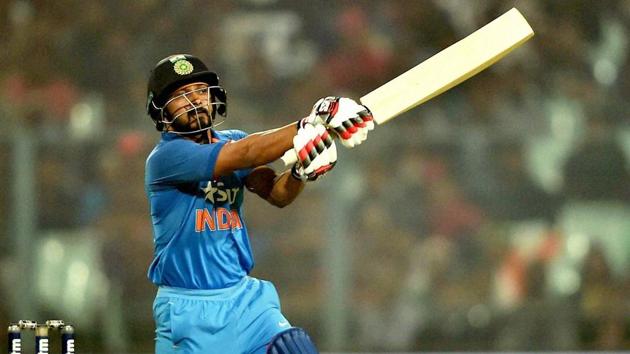 Kedar Jadhav during the third ODI against England at the Eden Gardens in Kolkata. (PTI) Kedar Jadhav during the third ODI against England at the Eden Gardens in Kolkata. (PTI)