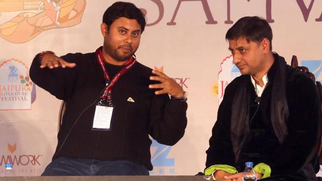 Historian Sanjeev Sanyal during a session titled The Incredible History of India’s Geography at the Jaipur Literature Festival in Jaipur on Saturday. (Himanshu Vyas/HT Photo) Historian Sanjeev Sanyal during a session titled The Incredible History of India’s Geography at the Jaipur Literature Festival in Jaipur on Saturday. (Himanshu Vyas/HT Photo)