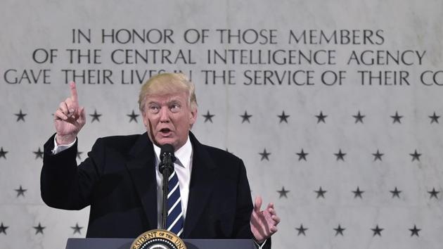 US President Donald Trump speaks at CIA Headquarters in Langley, Virginia, on January 21.(AFP Photo) US President Donald Trump speaks at CIA Headquarters in Langley, Virginia, on January 21.(AFP Photo)
