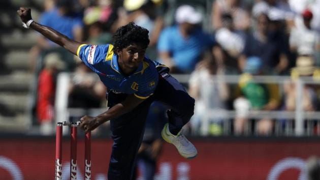 Sri Lanka's bowler Lakshan Sandakan took four wickets as Sri Lanka beat South Africa by 3 wickets. (AP) Sri Lanka's bowler Lakshan Sandakan took four wickets as Sri Lanka beat South Africa by 3 wickets. (AP)