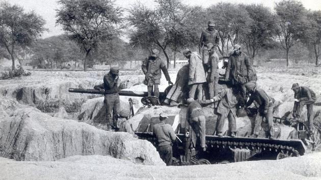 Soldiers investigate a Pakistani damaged tank during the 1971 war. At the time, India had neither confirmed nor denied crossing the border before the war broke out.(File Photo)