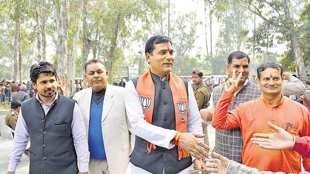 BJP’s Loni candidate Nand Kishor was among those who filed their nomination papers on Monday. (Sakib Ali/HT Photo) BJP’s Loni candidate Nand Kishor was among those who filed their nomination papers on Monday. (Sakib Ali/HT Photo)
