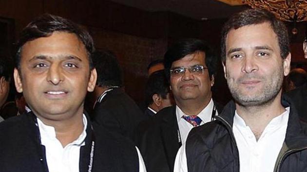 BJP said while Rahul Gandhi needs Akhilesh’s cycle carrier to save his political career, the UP chief minister knows that his misrule of five years will haunt him in these elections. (Raj K Raj/HT File Photo) BJP said while Rahul Gandhi needs Akhilesh’s cycle carrier to save his political career, the UP chief minister knows that his misrule of five years will haunt him in these elections. (Raj K Raj/HT File Photo)