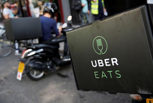 An UberEATS food delivery scooter is seen parked in London(REUTERS)