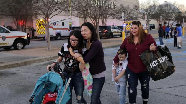 Shoppers react after the San Antonio police help them exit the Rolling Oaks Mall following a shooting incident on Sunday. (AP file photo) Shoppers react after the San Antonio police help them exit the Rolling Oaks Mall following a shooting incident on Sunday. (AP file photo)
