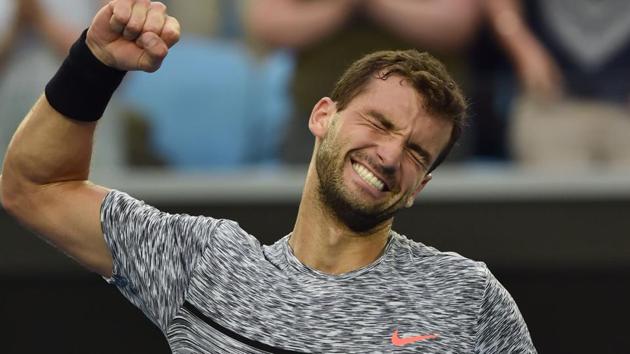 Bulgaria's Grigor Dimitrov celebrates beating Uzbekistan's Denis Istomin. (AFP) Bulgaria's Grigor Dimitrov celebrates beating Uzbekistan's Denis Istomin. (AFP)