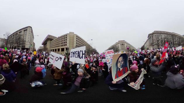 Hundreds of thousands of women filled the streets of major American cities to lead an unprecedented wave of international protests against President Donald Trump, mocking and denouncing the new U.S. leader the day after his inauguration. (Mario Tama/AFP) Hundreds of thousands of women filled the streets of major American cities to lead an unprecedented wave of international protests against President Donald Trump, mocking and denouncing the new U.S. leader the day after his inauguration. (Mario Tama/AFP)