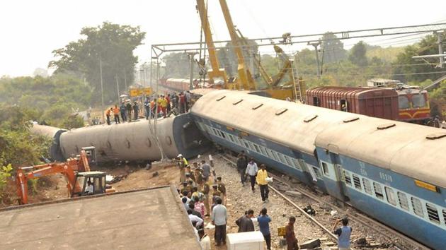 The Hirakhand Express, plying from Jagdalpur in Chhattisgarh to Bhubaneswar in Odisha, derailed near Kuneru railway station in Andhra Pradesh’s Vizianagaram district late on Saturday night. (PTI file photo) The Hirakhand Express, plying from Jagdalpur in Chhattisgarh to Bhubaneswar in Odisha, derailed near Kuneru railway station in Andhra Pradesh’s Vizianagaram district late on Saturday night. (PTI file photo)