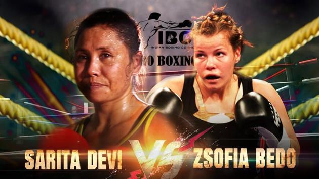L Sarita Devi will become the first Indian woman boxer to enter the professional ranks when she faces Hungary’s Zsofia Bedo in Imphal on January 29.(HT Photo)