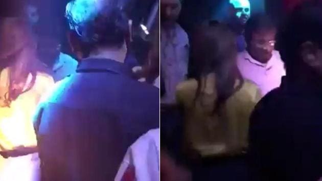 A video clip of former Pakistani President General (retd) Pervez Musharraf dancing with a young partner instead of his wife has gone viral on social media.(Twitter Photo)