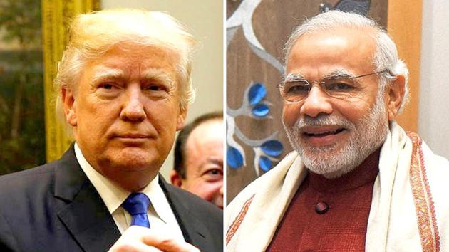 US President Donald Trump and Prime Minister Narendra Modi had a scheduled telephonic conversation at 11:30pm IST on Tuesday.(Agencies File) US President Donald Trump and Prime Minister Narendra Modi had a scheduled telephonic conversation at 11:30pm IST on Tuesday.(Agencies File)