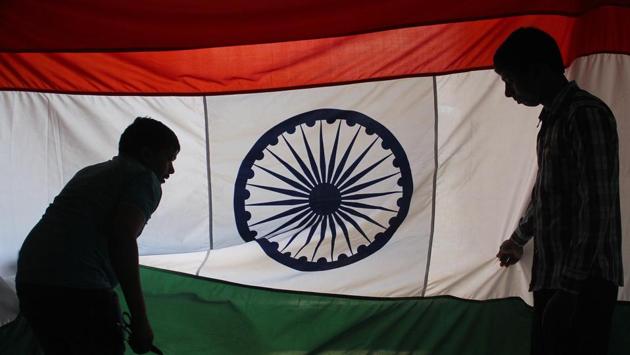According to the law, the national flag is to be made up of khadi. (Satyabrata Tripathy/HT photo) 