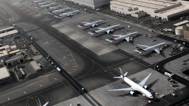 An aerial view of Dubai international airport which cemented its title as the world's busiest airport for international passengers in 2016. (AFP File Photo)