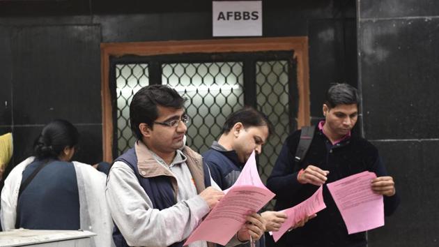 Admissions to nursery and UKG classes commenced at schools on January 3.(Saumya Khandelwal/HT Photo)