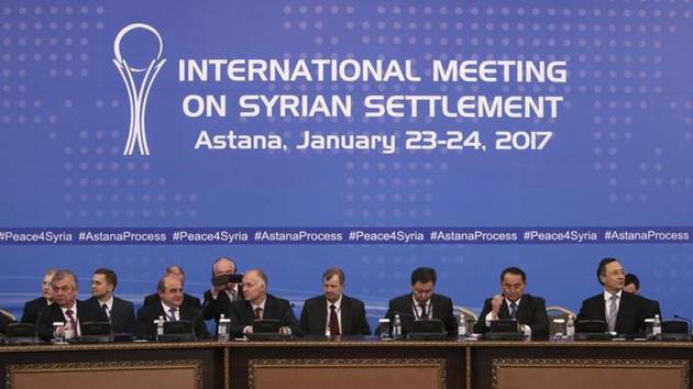 Participants of Syria peace talks attend a meeting in Astana, Kazakhstan. (Reuters File Photo) Participants of Syria peace talks attend a meeting in Astana, Kazakhstan. (Reuters File Photo)