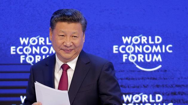 China's President Xi Jinping at the World Economic Forum in Davos, Switzerland, January 17, 2017