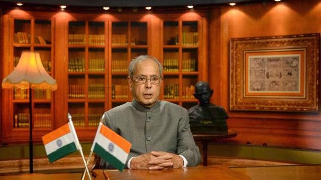 President Pranab Mukherjee addresses the nation on the eve of Republic Day.(Picture courtesy: Twitter/President of India)