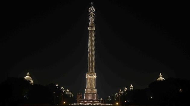 The Jaipur Column in front of Rashtrapati Bhavan illuminated to mark Republic Day, 2017. (PIB) The Jaipur Column in front of Rashtrapati Bhavan illuminated to mark Republic Day, 2017. (PIB)