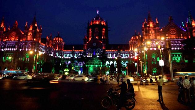 Chatrapati Shivaji Terminus lit up in tri-colour on the eve of Republic Day in Mumbai on Wednesday. (PTI) Chatrapati Shivaji Terminus lit up in tri-colour on the eve of Republic Day in Mumbai on Wednesday. (PTI)