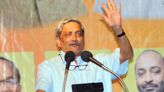 Vasco: Union Defence Minister Manohar Parrikar addressing a BJP election meeting in Vasco town, Goa on Monday. PTI Photo (PTI1_23_2017_000285B) (PTI) Vasco: Union Defence Minister Manohar Parrikar addressing a BJP election meeting in Vasco town, Goa on Monday. PTI Photo (PTI1_23_2017_000285B) (PTI)