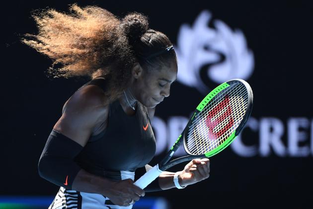 Serena Williams defeated Johanna Konta 6-2, 6-3 in a women’s singles quarter-final match. (AFP) 