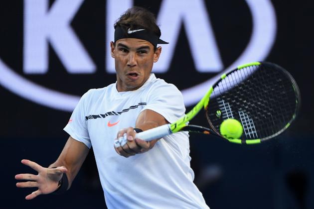 Rafael Nadal defeated Milos Raonic 6-4, 7-6 (9/7), 6-4 in their men's singles quarter-final match. (AFP) 