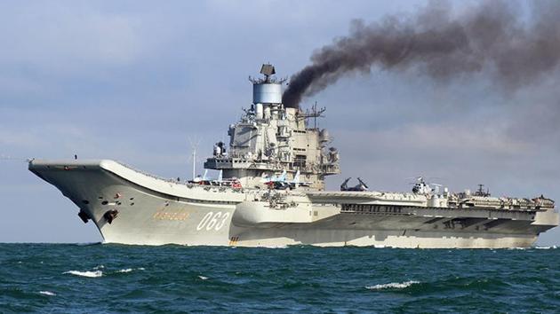 The Russian warship travelled through the North Sea to Syria last year, to help Moscow ally President Bashar al-Assad’s troops recapture rebel areas of Aleppo city after four years of fighting there. (Reuters File Photo) The Russian warship travelled through the North Sea to Syria last year, to help Moscow ally President Bashar al-Assad’s troops recapture rebel areas of Aleppo city after four years of fighting there. (Reuters File Photo)