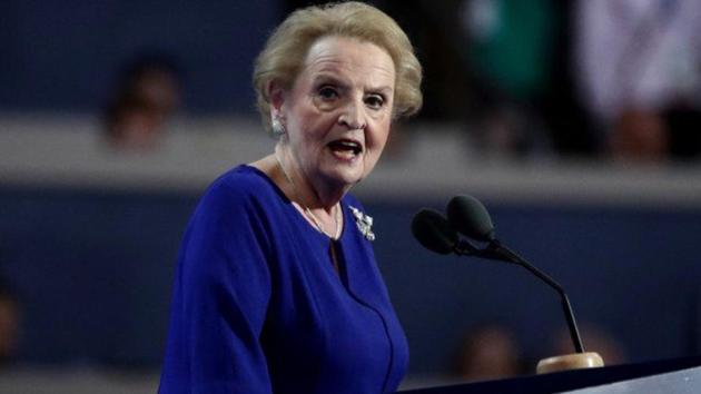 Madeleine Albright has said she is ready to “register as Muslim” in solidarity amid reports that President Donald Trump will legally require all Muslims living in America to register in a database.(Twitter Photo) Madeleine Albright has said she is ready to “register as Muslim” in solidarity amid reports that President Donald Trump will legally require all Muslims living in America to register in a database.(Twitter Photo)