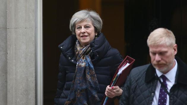 May is on her way to the United States where she will meet Trump on Friday. She is the first world leader to meet him since his inauguration last week.(AFP Photo)