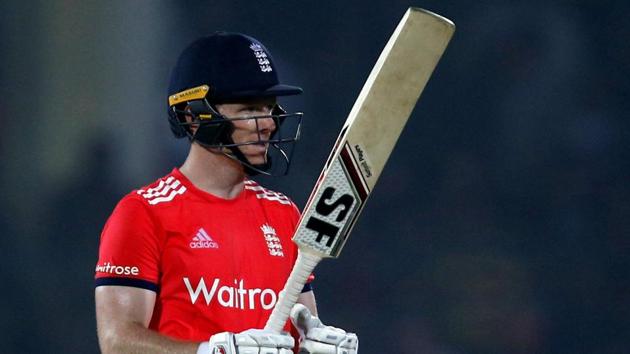 England captain Eoin Morgan hit an unbeaten fifty in their seven-wicket win over India in the first T20I in Kanpur on Thursday.(REUTERS)