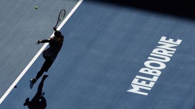 Serena Williams hits a shot during her Women's singles semi-final match against Mirjana Lucic-Baroni. (REUTERS)
