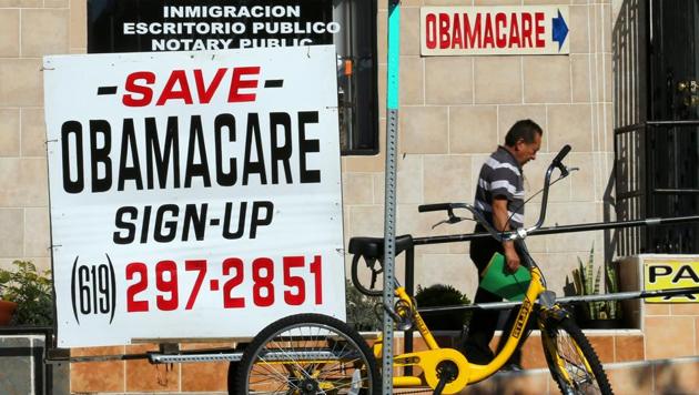 An insurance store advertises Obamacare in San Ysidro, California.(REUTERS)