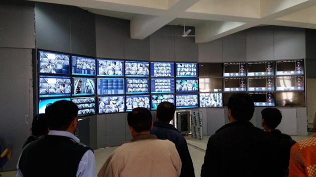 The control centre at Mandoli jail. The control centre at Mandoli jail.
