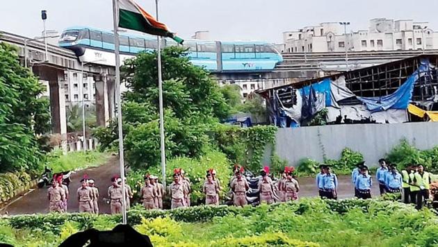 Monorail trials carried out between Wadala and Acharya Atre Nagar on August 15 last year.(HT File Photo)