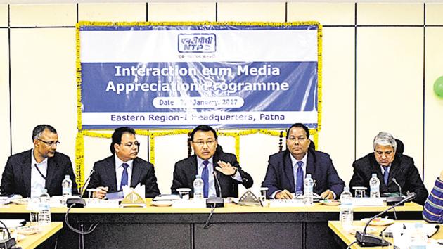 Senior officers of NTPC at a media interaction, in Patna . (HT photo) Senior officers of NTPC at a media interaction, in Patna . (HT photo)