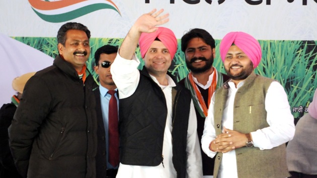 Congress vice-president Rahul Gandhi addressing a rally at Dhuri in Sangrur district on Saturday.(Bharat Bhushan/HT Photo) Congress vice-president Rahul Gandhi addressing a rally at Dhuri in Sangrur district on Saturday.(Bharat Bhushan/HT Photo)