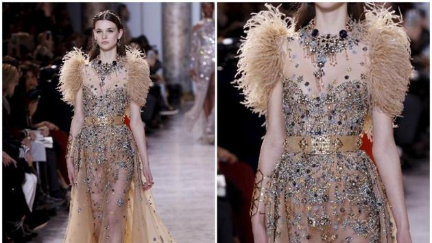 Elie Saab: With floaty fabrics and embroidered detail, the elegant silhouettes of the latest Elie Saab collection are hot contenders for the Oscars red carpet. This collection pays homage to the world of the arts in Egypt’s golden age. (AFP) Elie Saab: With floaty fabrics and embroidered detail, the elegant silhouettes of the latest Elie Saab collection are hot contenders for the Oscars red carpet. This collection pays homage to the world of the arts in Egypt’s golden age. (AFP)