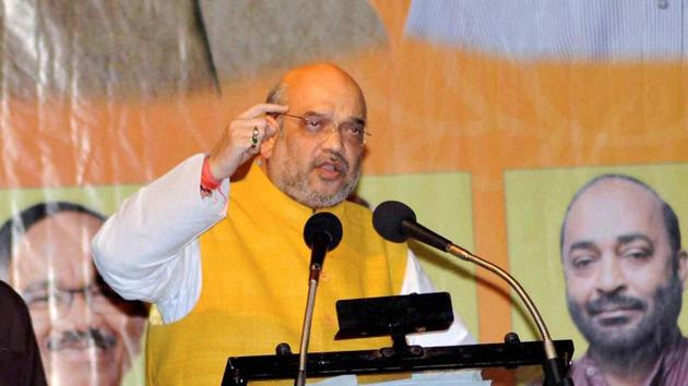 BJP President Amit Shah released the party’s election manifesto for Uttar Pradesh in Lucknow. (PTI File Photo) BJP President Amit Shah released the party’s election manifesto for Uttar Pradesh in Lucknow. (PTI File Photo)