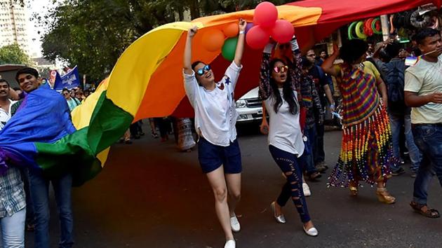 People march on during the parade at August Kranti Maidan in Mumbai. (Arijit Sen/HT PHOTO)