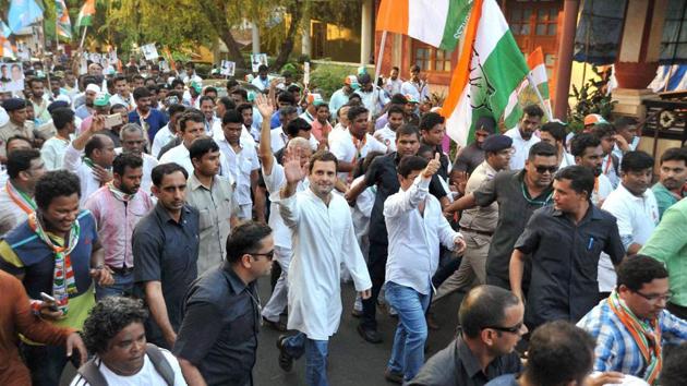 Congress vice-president Rahul Gandhi waves at supporters at a rally in Panaji of Goa on Dec 16. 2016. (PTI File Photo) Congress vice-president Rahul Gandhi waves at supporters at a rally in Panaji of Goa on Dec 16. 2016. (PTI File Photo)