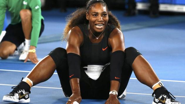 The moment Serena sealed her win against sister Venus in the final on Saturday. (REUTERS)