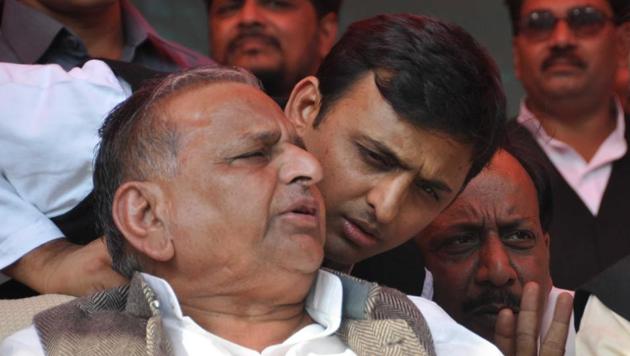 Samajwadi Party chief Mulayam Singh Yadav said on the day his son and chief minister Akhilesh Yadav and Congress vice president Rahul Gandhi held their first joint press conference in Lucknow and held a road show displaying great bonhomie. (Ashok Dutta/Hindustan Times) Samajwadi Party chief Mulayam Singh Yadav said on the day his son and chief minister Akhilesh Yadav and Congress vice president Rahul Gandhi held their first joint press conference in Lucknow and held a road show displaying great bonhomie. (Ashok Dutta/Hindustan Times)